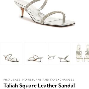 Schutz Taliah Square Leather Sandal - Metallic - Size 8